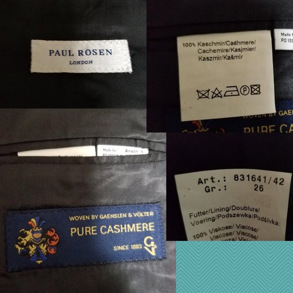 Paul Rosen Brown Herringbone 100% Cashmere Blazer - Picture 4 of 4